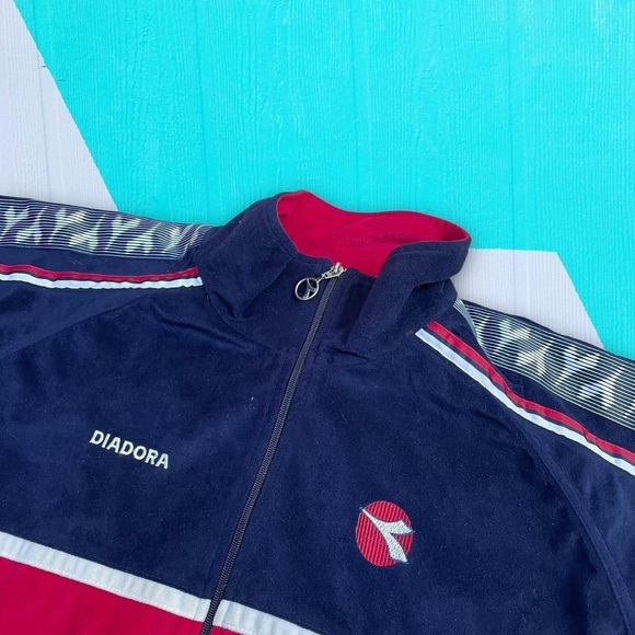 Vintage Velour Diadora Track Jacket - Picture 2 of 4